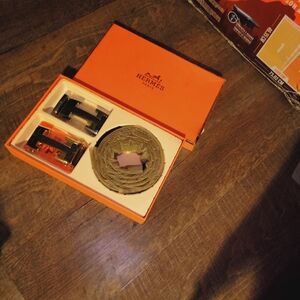 H Orange and Brown Men's Belt